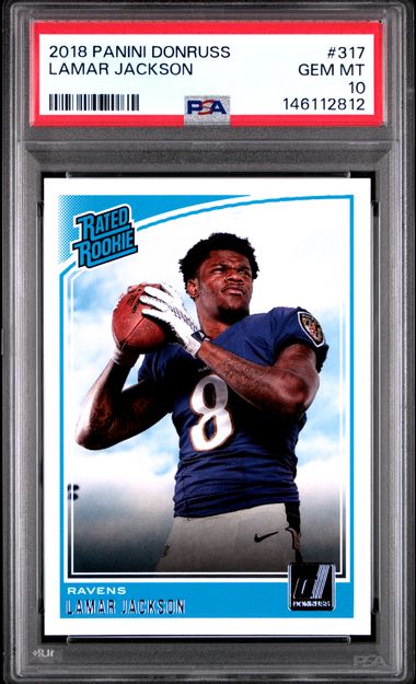 2019 Panini Donruss #317 Lamar Jackson RC Rookie PSA 10 Ravens