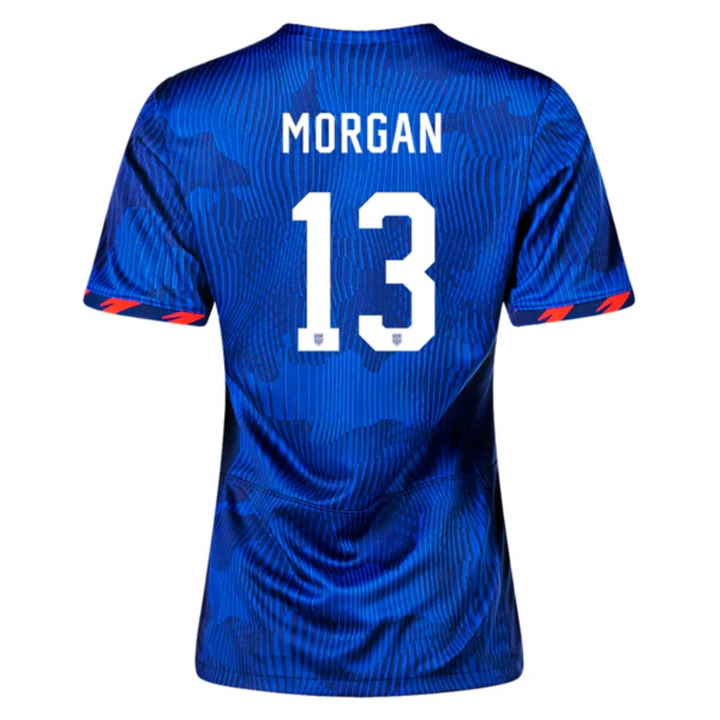 Alex Morgan USWNT Women's Nike Blue USA Soccer Jersey with 2019 FIFA World Cup Cup Champions Patch - Size L