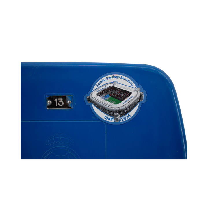 Real Madrid Original Santiago Bernabéu Stadium Seat with Real Madrid Logo and Embroidered Commemorative Patch