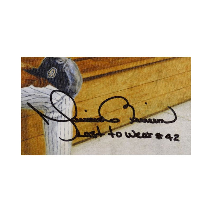 Mariano Rivera New York Yankees Autographed Signed Inscribed A Tribute to Number 42 16x20 Framed Canvas LE 42