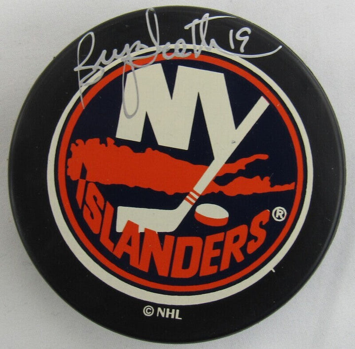 Bryan Trottier Signed Islanders Logo Hockey Puck JSA AM86967