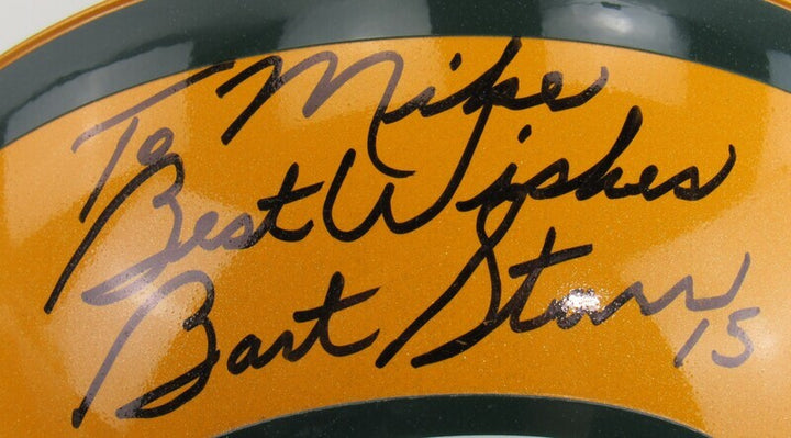 Bart Star Signed Riddell Packers Helmet Replica JSA LOA YY40215