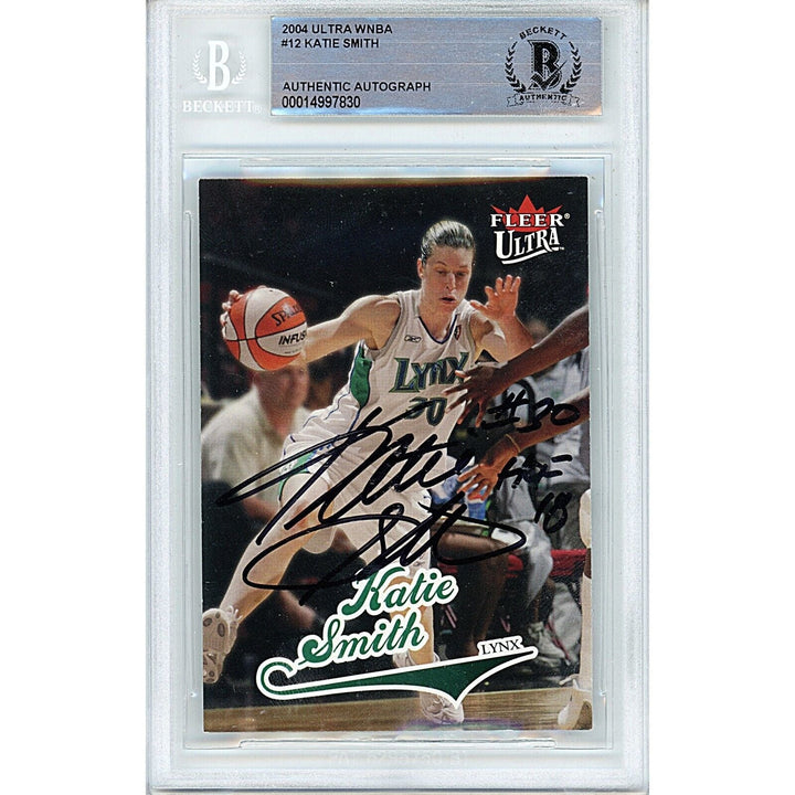 Katie Smith Minnesota Lynx Signed 2004 WNBA Ultra Basketball Card Beckett Auth Auto Slab