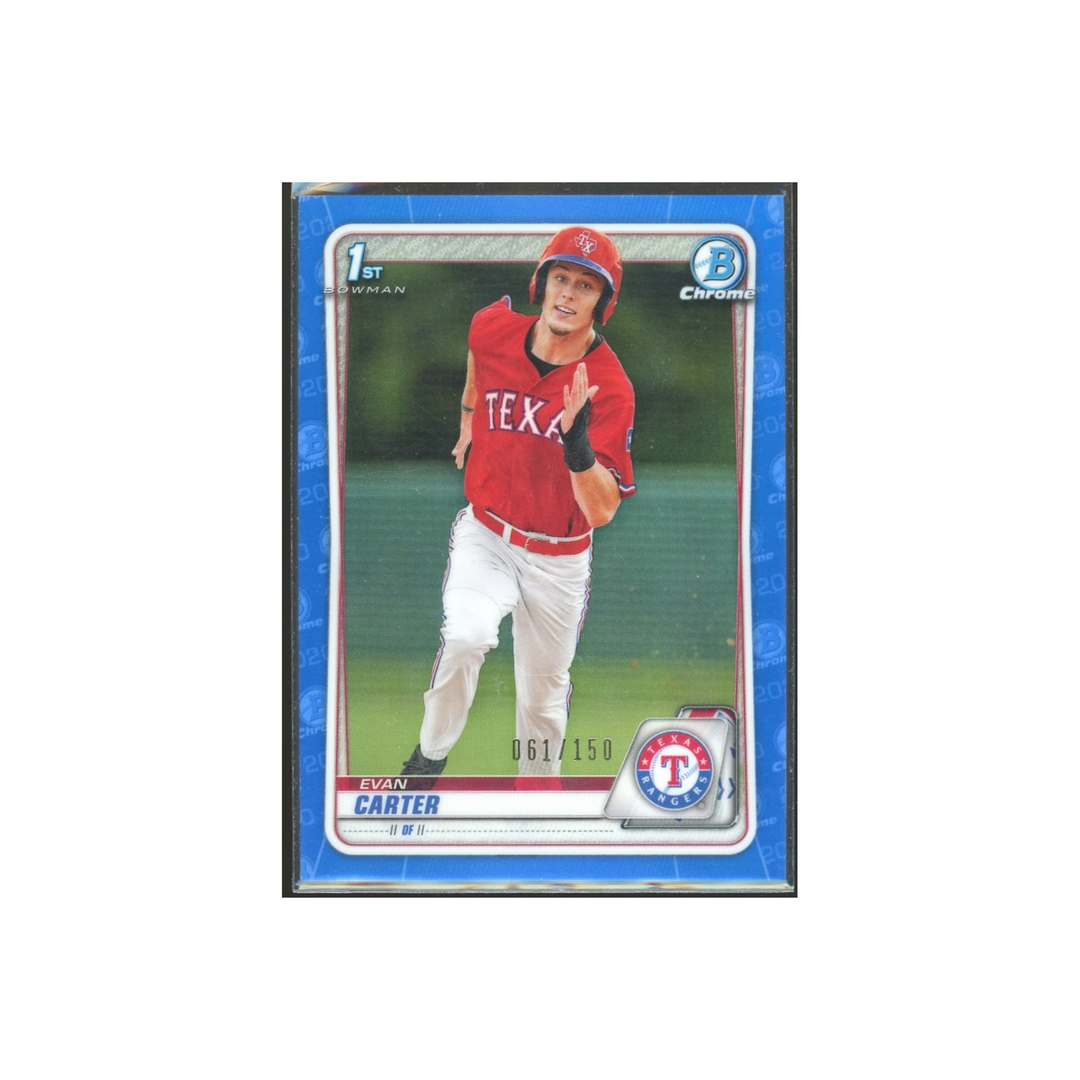 2020 Bowman Draft Baseball Chrome #BD-126: Evan Carter Blue Refractor Rookie RC