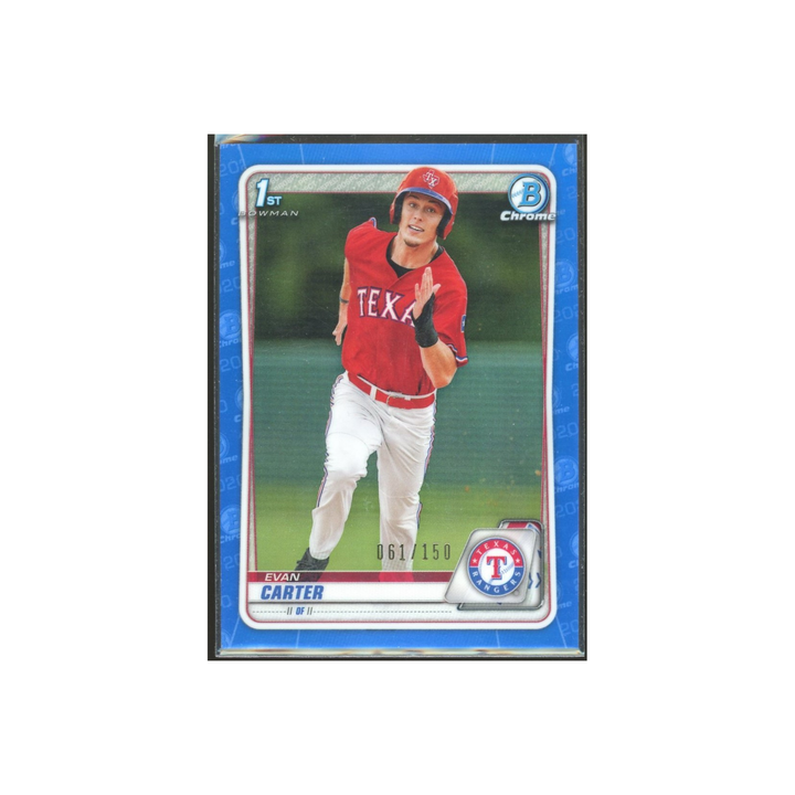 2020 Bowman Draft Baseball Chrome #BD-126: Evan Carter Blue Refractor Rookie RC