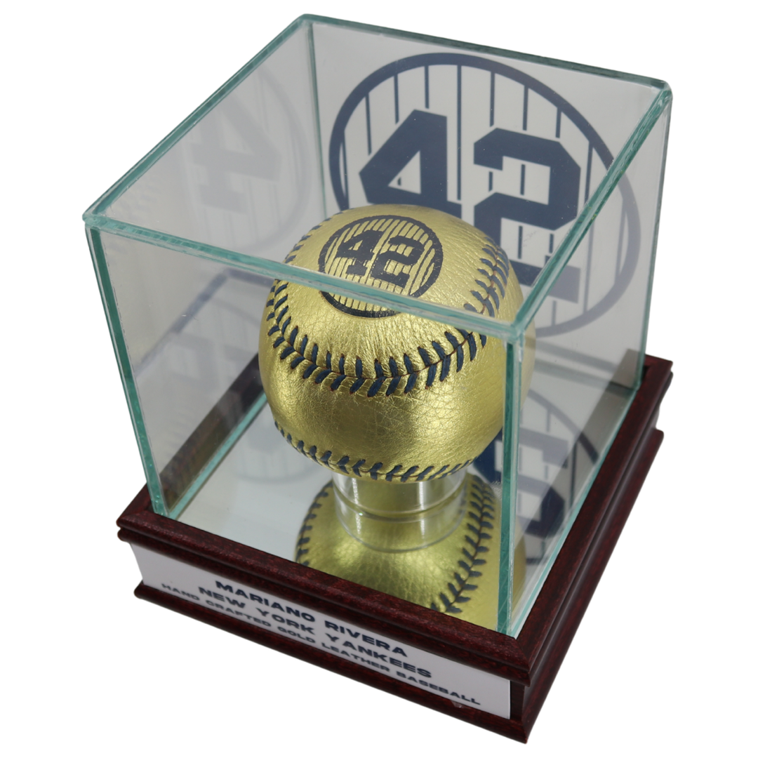 Mariano Rivera New York Yankees Autographed Inscribed Hand Stitched Gold Baseball LE of 42 (CX Auth)