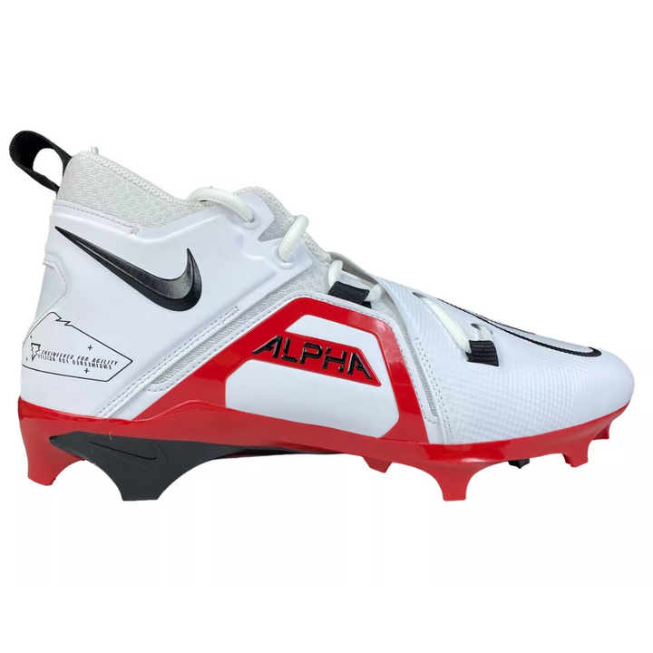 Ohio State Football Team Issued Nike Alpha Menace Pro 3 P White/Black - University Red Pair of Cleats