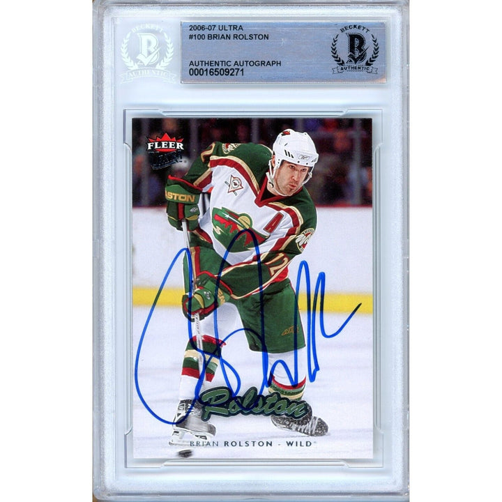 Brian Rolston Minnesota Wild Signed 2006-07 Ultra Hockey Card Beckett Authentic Auto Slab