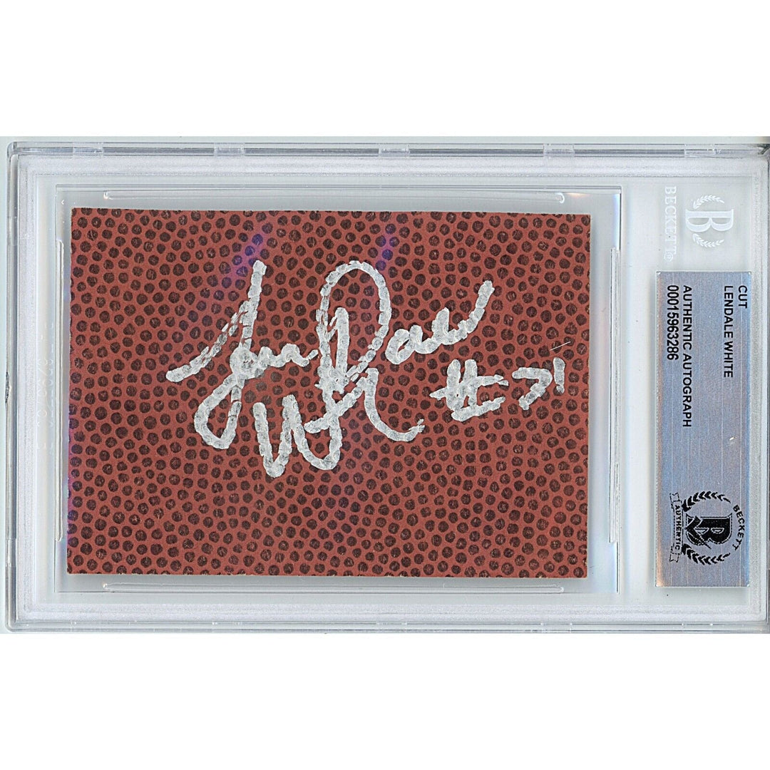 Lendale White USC Trojans Signed Football Cut Tennessee Titans BAS Auth Auto Slab