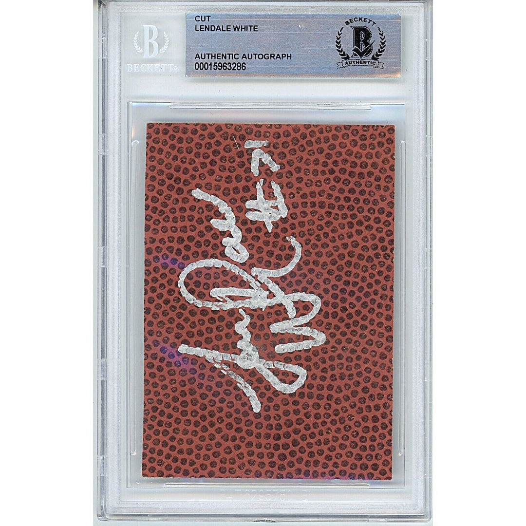 Lendale White USC Trojans Signed Football Cut Tennessee Titans BAS Auth Auto Slab
