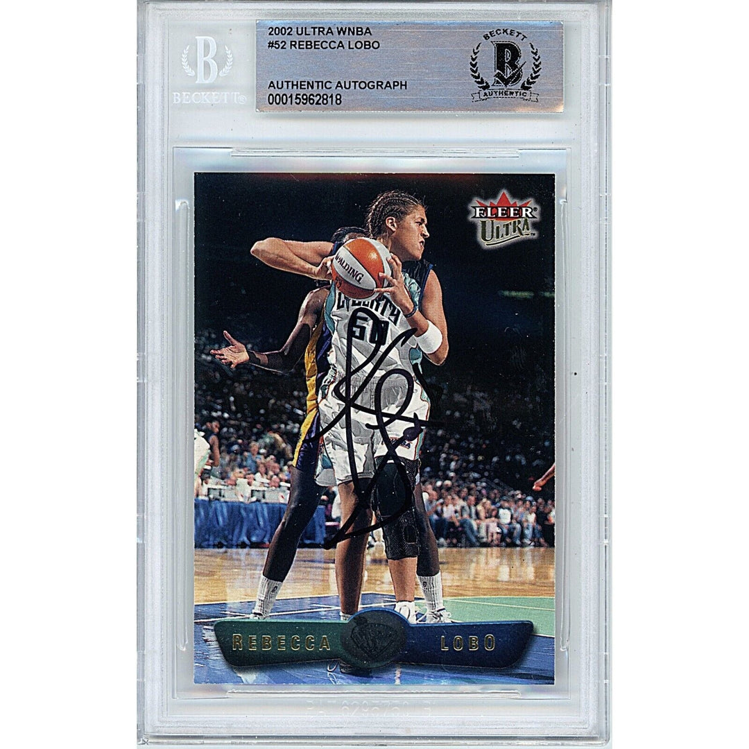 Rebecca Lobo New York Liberty Signed 2002 WNBA Ultra Basketball Card Beckett Auth Auto