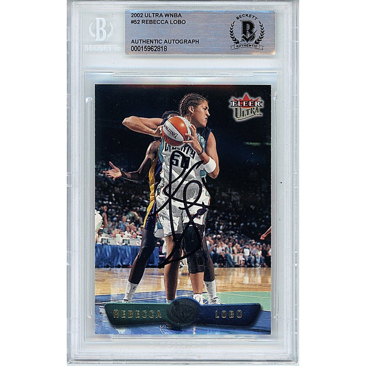 Rebecca Lobo New York Liberty Signed 2002 WNBA Ultra Basketball Card Beckett Auth Auto