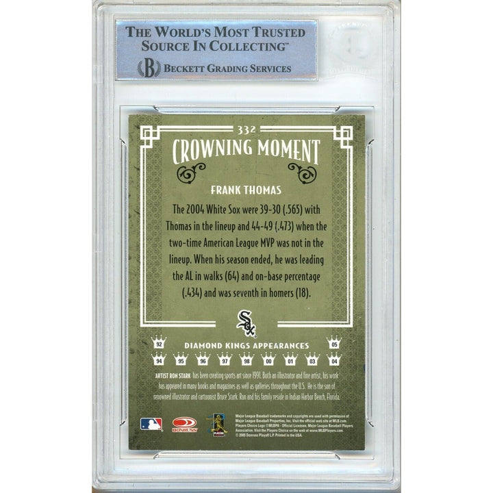 Frank Thomas Chicago White Sox Signed 2005 Diamond Kings Card Beckett Auth Auto Slab