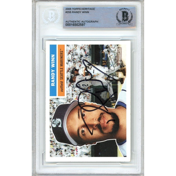 Randy Winn Seattle Mariners Signed 2005 Topps Heritage Trading Card Beckett Auth Auto