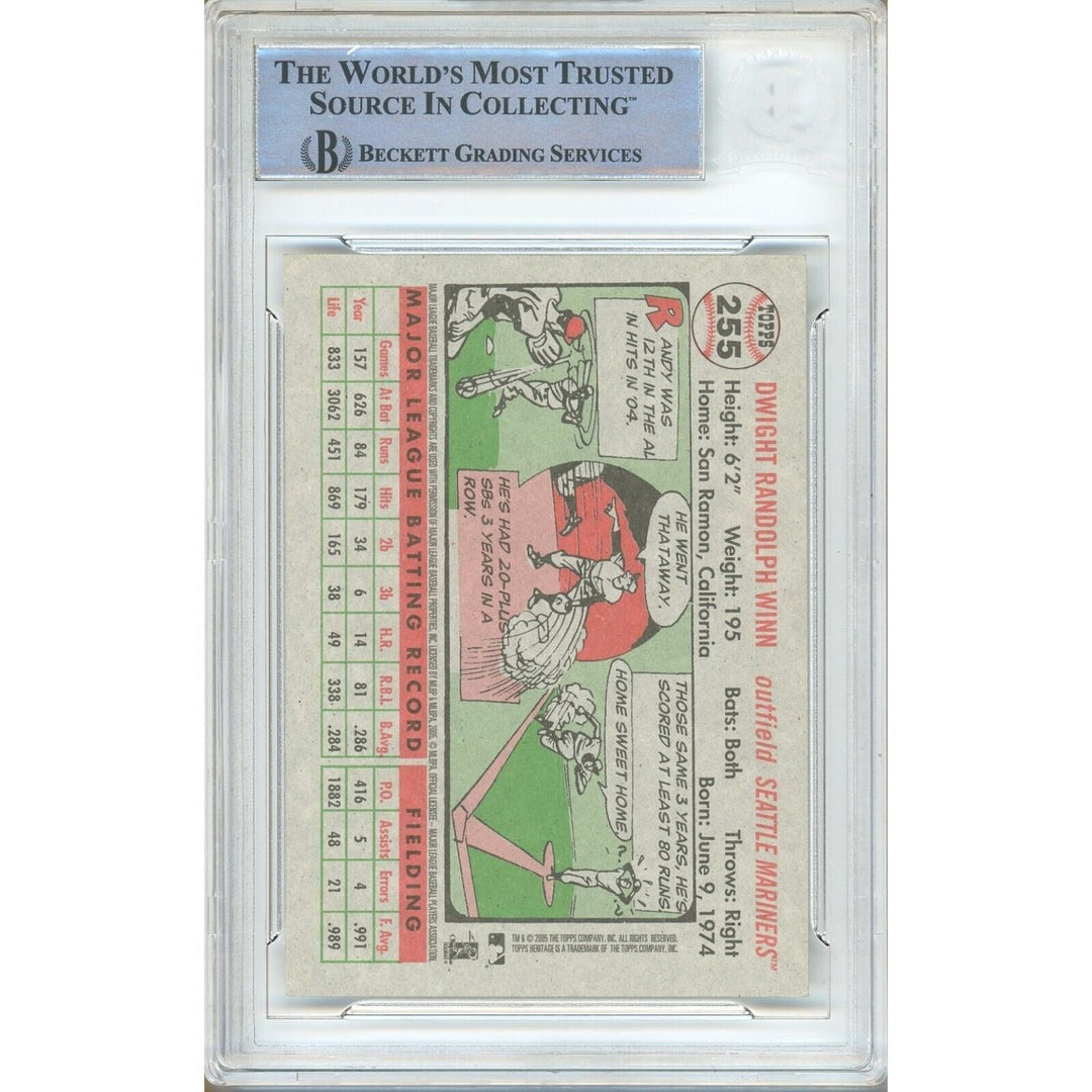 Randy Winn Seattle Mariners Signed 2005 Topps Heritage Trading Card Beckett Auth Auto