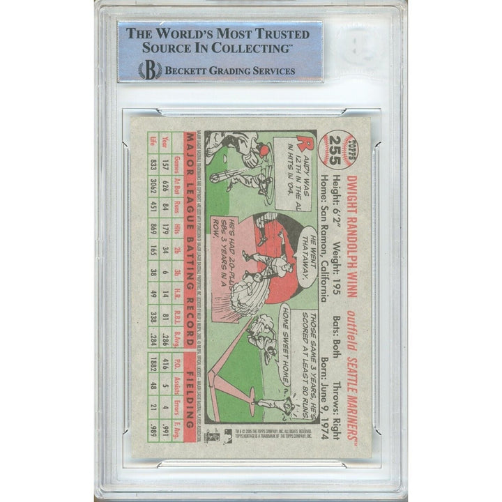 Randy Winn Seattle Mariners Signed 2005 Topps Heritage Trading Card Beckett Auth Auto
