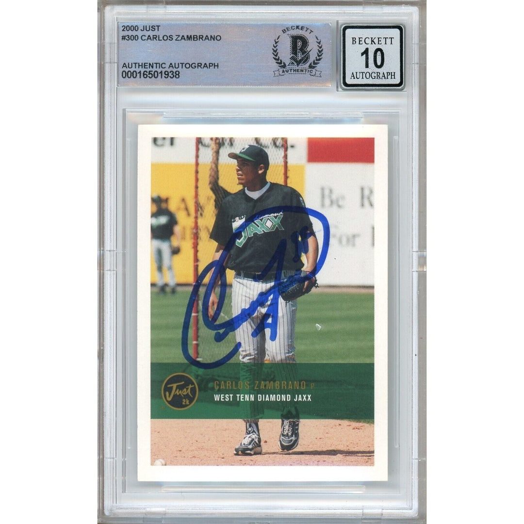 Carlos Zambrano Chicago Cubs Signed 2000 Just Rookies Card BGS Auto 10 Graded Slab