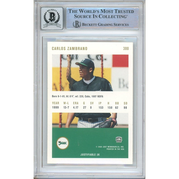 Carlos Zambrano Chicago Cubs Signed 2000 Just Rookies Card BGS Auto 10 Graded Slab