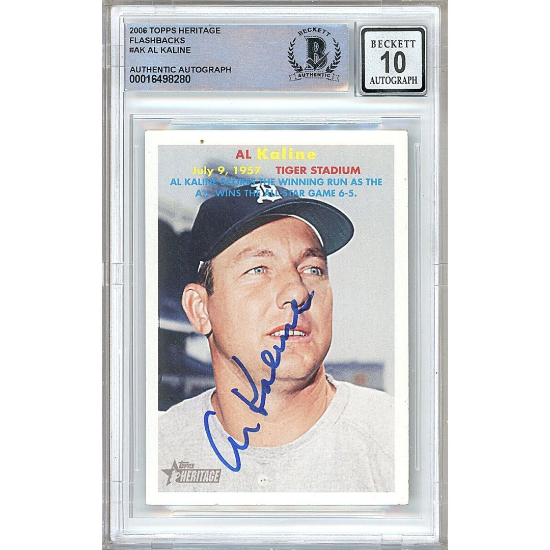 Al Kaline Detroit Tigers Signed 2006 Topps Heritage Flashbacks BGS Auto 10 Graded