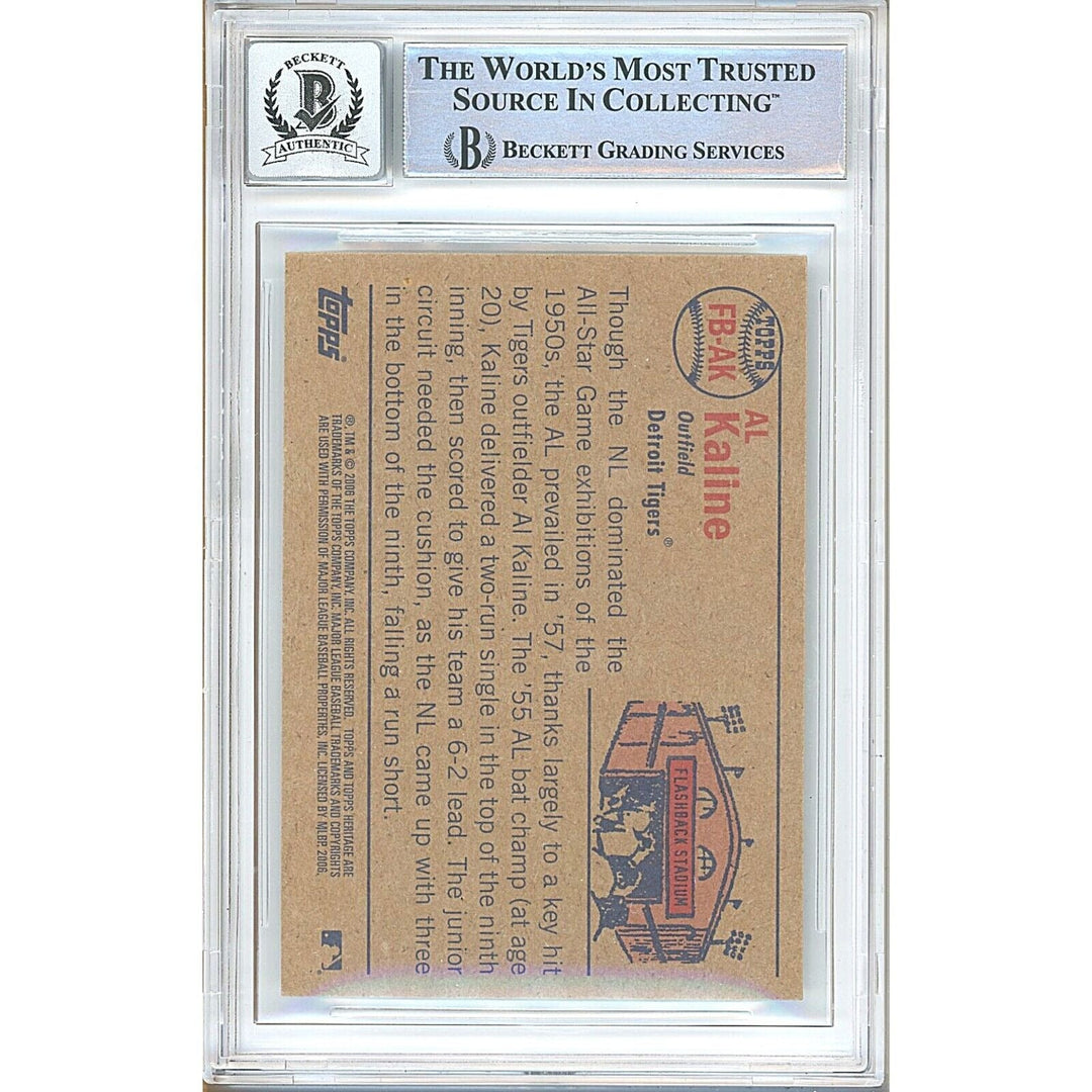 Al Kaline Detroit Tigers Signed 2006 Topps Heritage Flashbacks BGS Auto 10 Graded