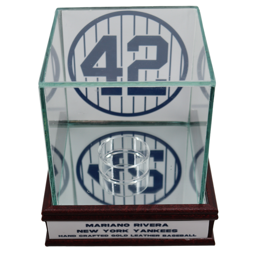 Mariano Rivera New York Yankees Autographed Inscribed Hand Stitched Gold Baseball LE of 42 (CX Auth)