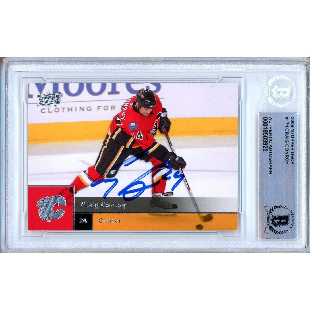 Craig Conroy Calgary Flames Signed 2009-10 Upper Deck Card Beckett Authentic Auto Slab