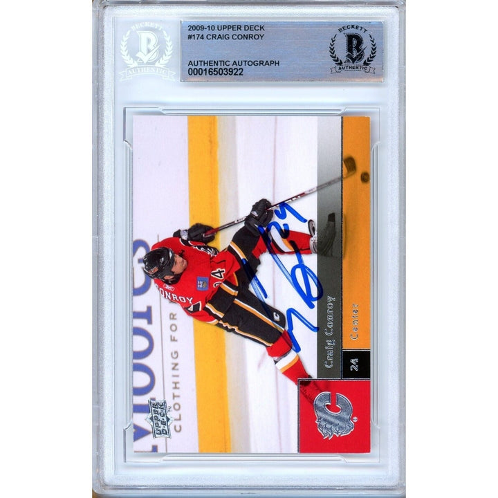 Craig Conroy Calgary Flames Signed 2009-10 Upper Deck Card Beckett Authentic Auto Slab