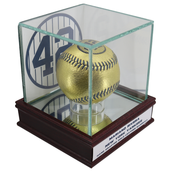 Mariano Rivera New York Yankees Autographed Inscribed Hand Stitched Gold Baseball LE of 42 (CX Auth)