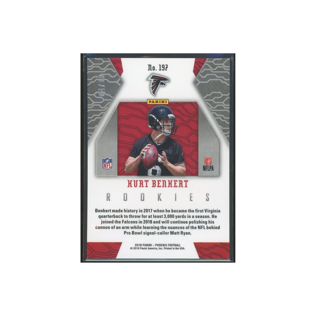 2018 Panini Phoenix Football Rookies #197: Kurt Benkert Black Rookie RC
