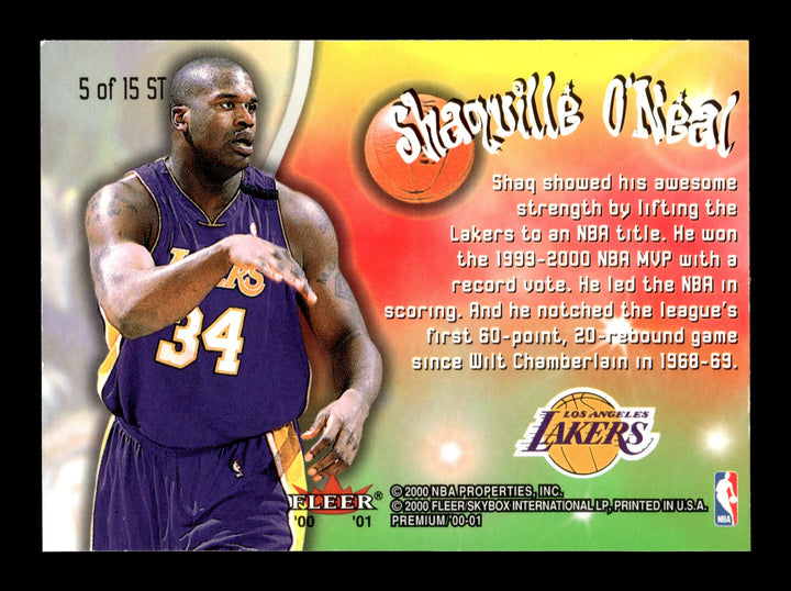 2000-01 Fleer Premium #5 ST Shaquille O'Neal Sole Train