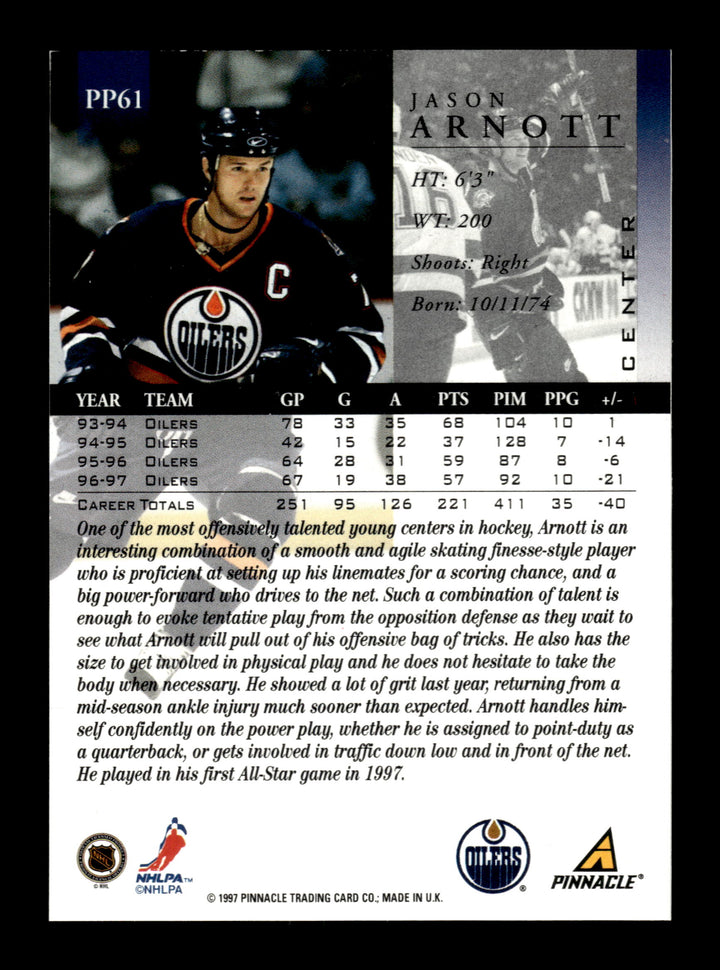 1997-98 Pinnacle #PP61 Jason Arnott Artist's Proofs