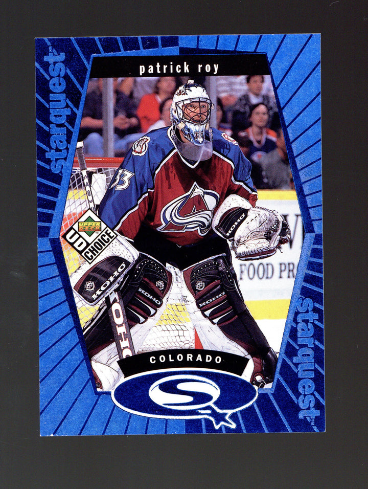 1998-99 UD Choice #SQ3 Patrick Roy StarQuest Blue
