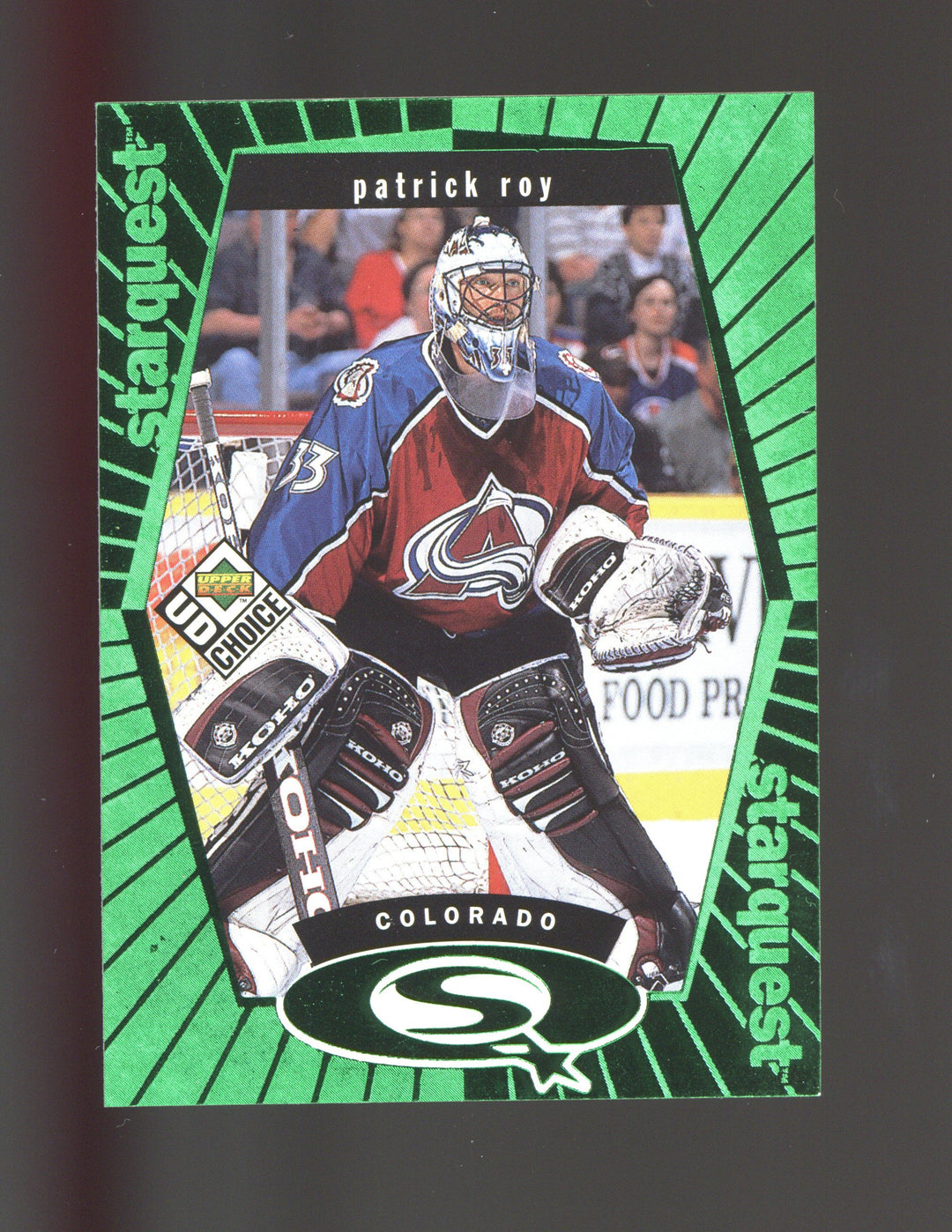 1998-99 UD Choice #SQ3 Patrick Roy StarQuest Green