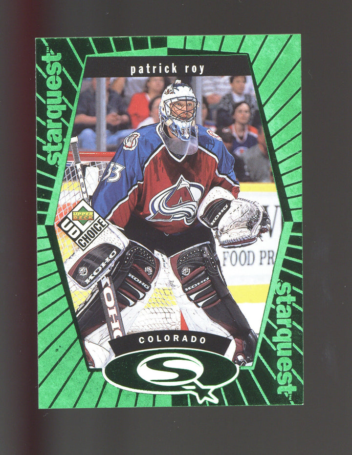 1998-99 UD Choice #SQ3 Patrick Roy StarQuest Green