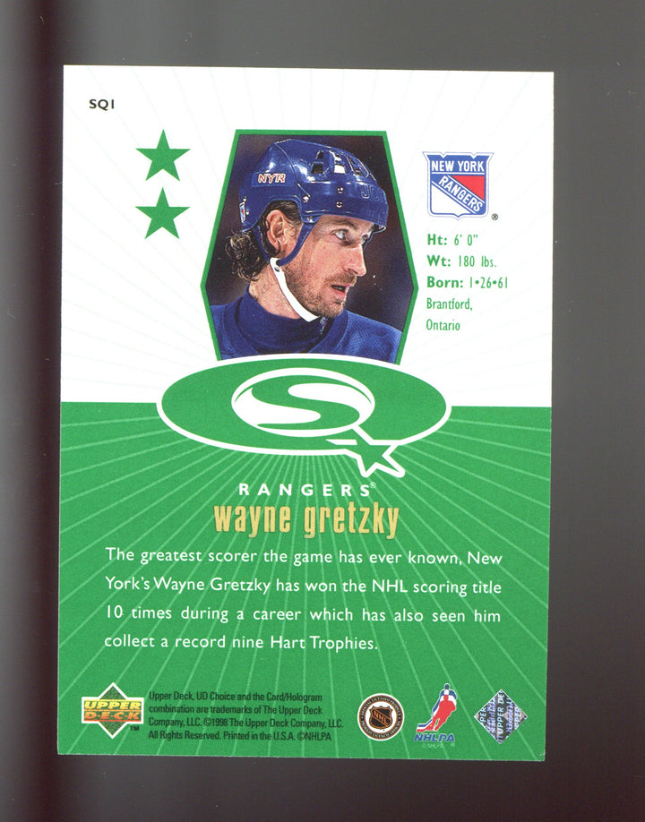 1998-99 UD Choice #SQ1 Wayne Gretzky StarQuest Green