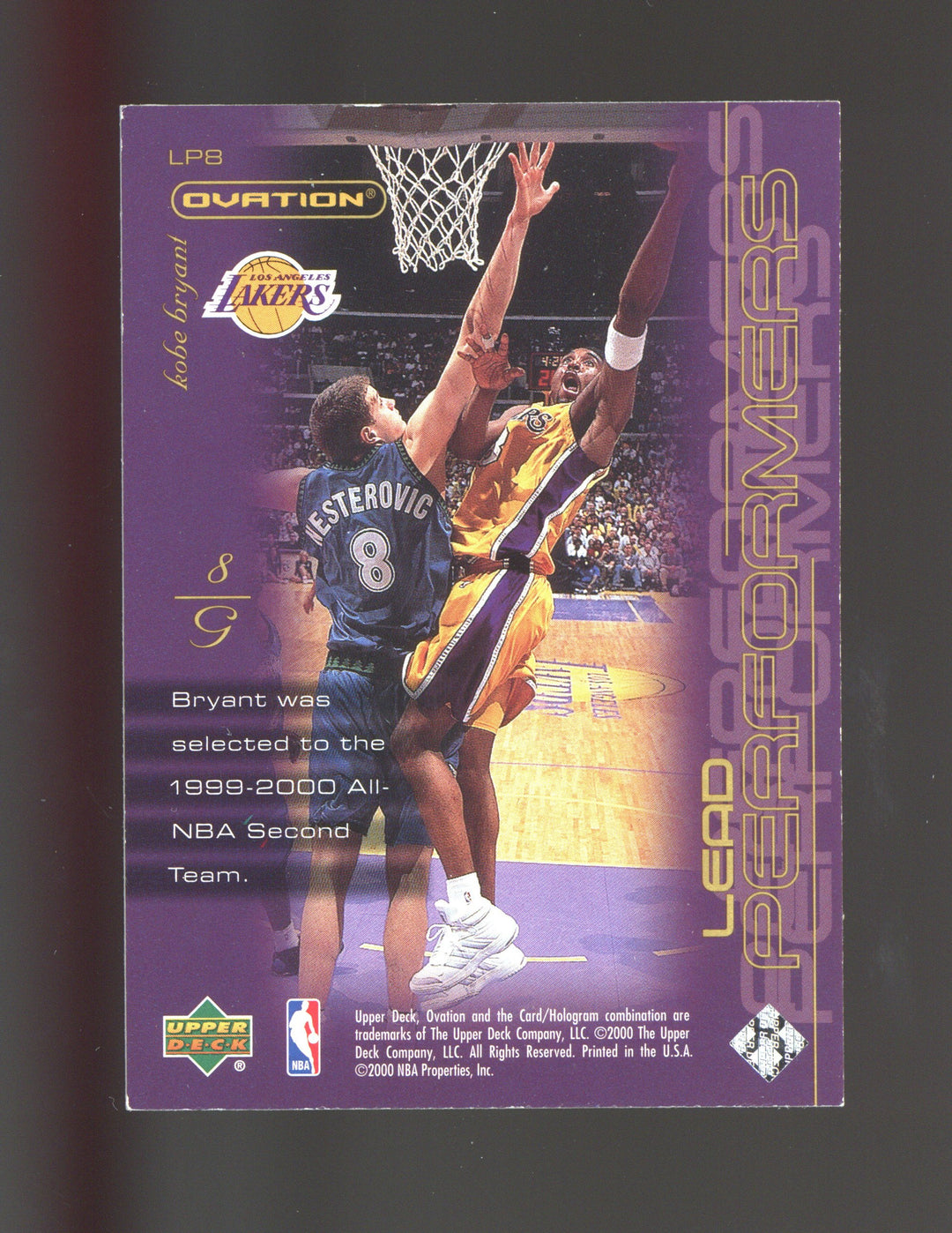 2000-01 Upper Deck Ovation #LP8 Kobe Bryant Lead Performers