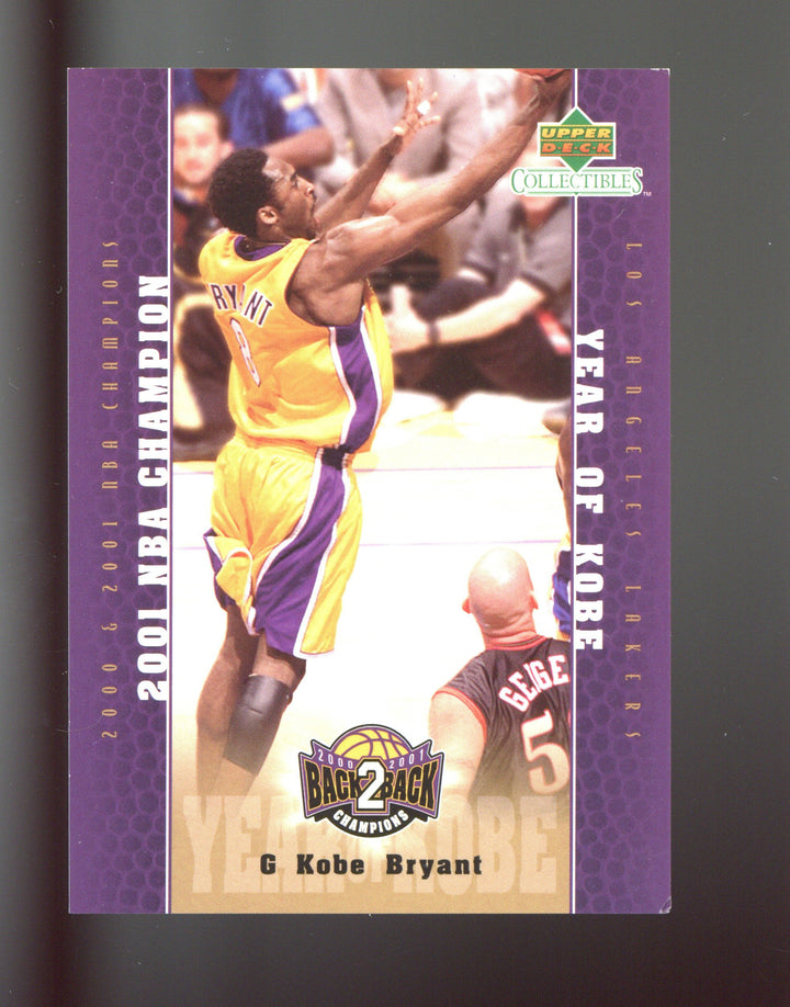 2001 Upper Deck Los Angeles Lakers Back2Back Champions #LA20 Kobe Bryant