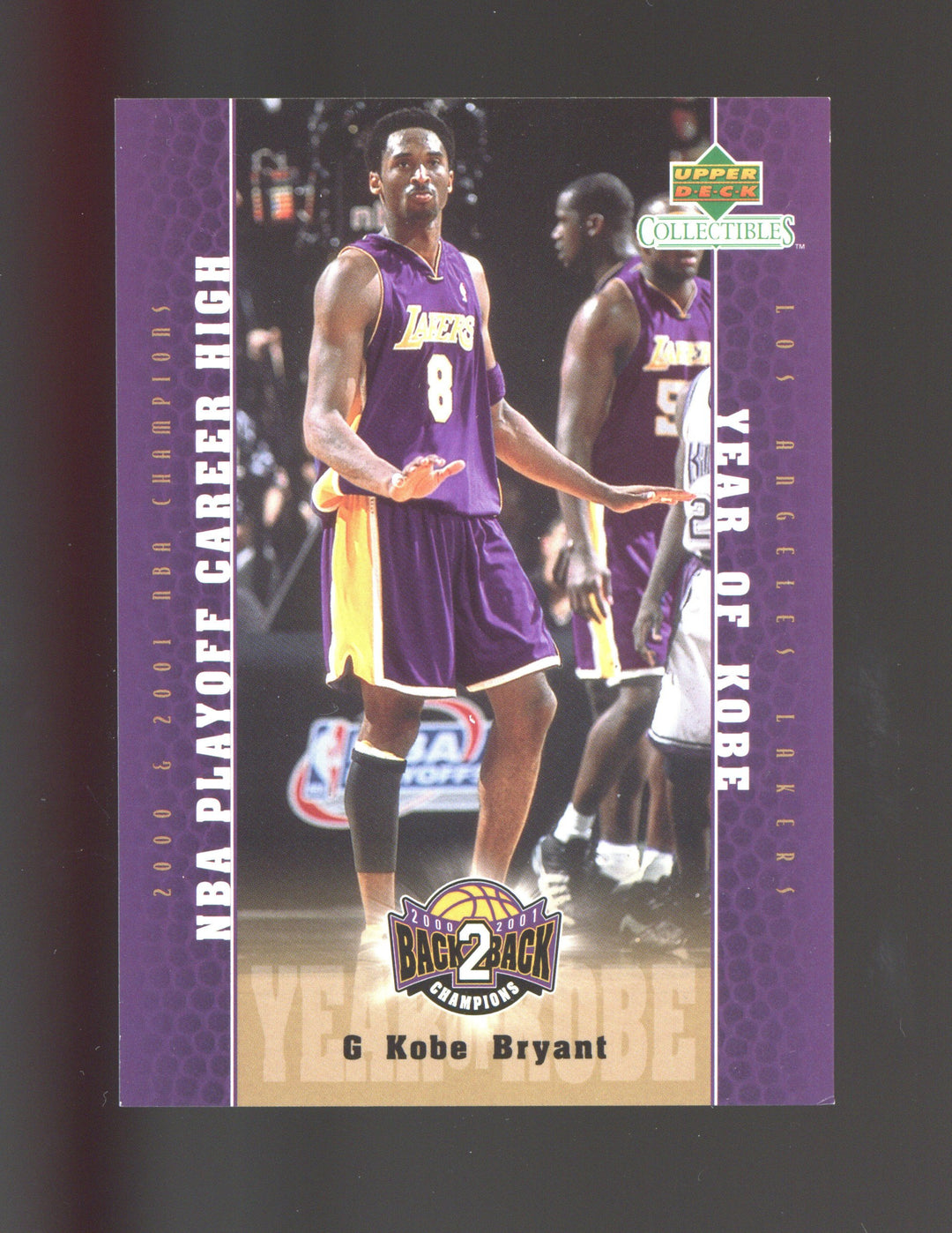 2001 Upper Deck Los Angeles Lakers Back2Back Champions #LA19 Kobe Bryant