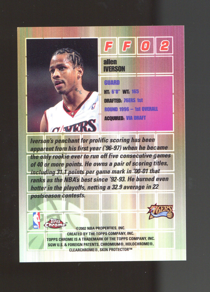 2001-02 Topps Chrome #FF02 Allen Iverson Fast and Furious