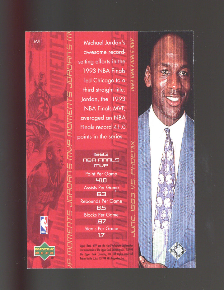 1999-00 Upper Deck MVP #MJ11 Michael Jordan Jordan MVP Moments