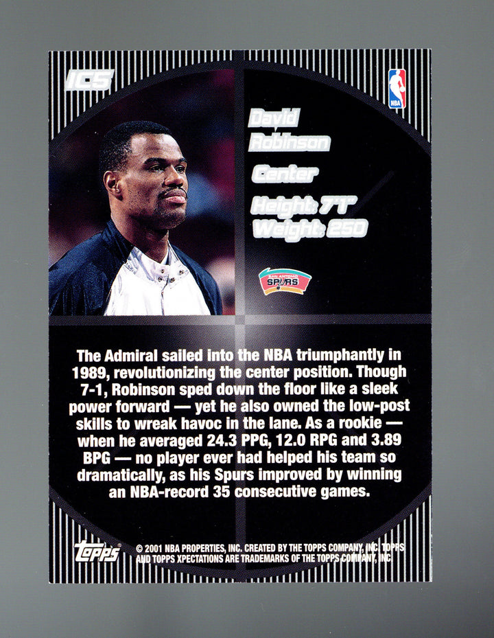 2001-02 Topps Xpectations #IC5 David Robinson In The Center