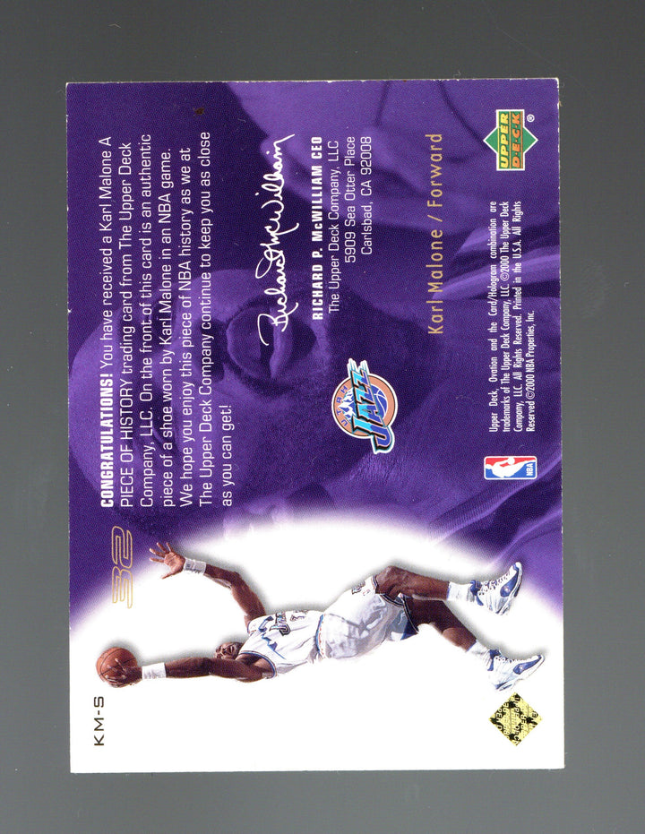 2000-01 Upper Deck Ovation #KM-S Karl Malone A Piece of History