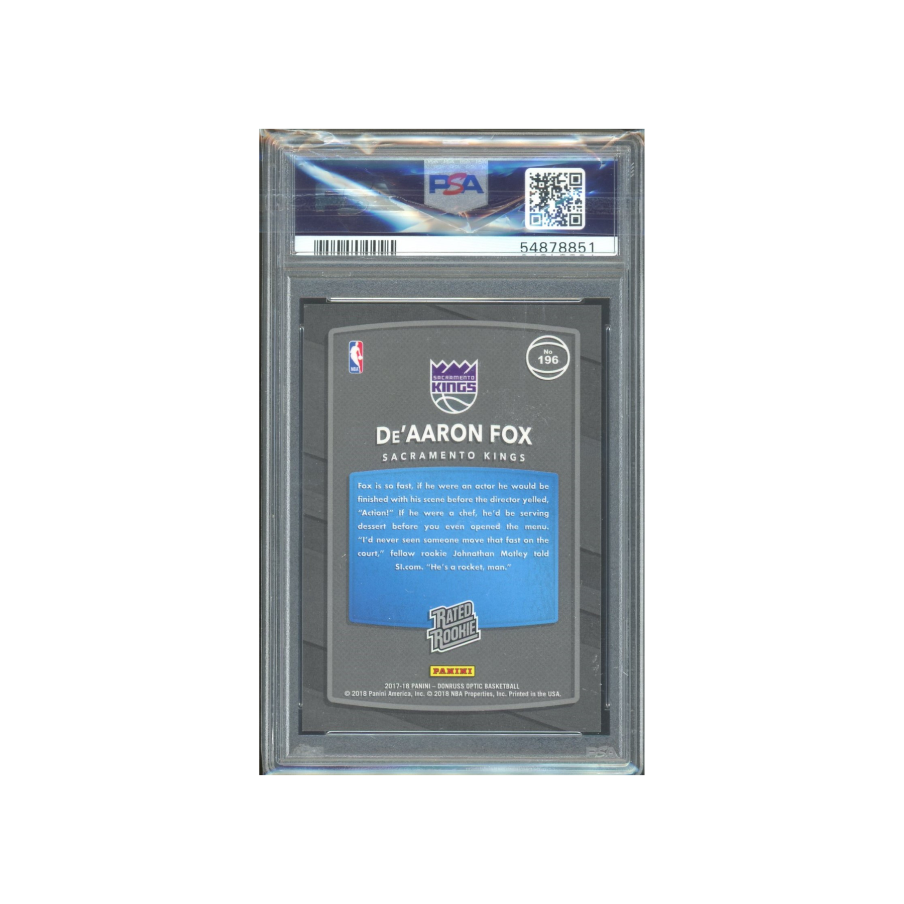 DeAaron Fox Optic popular Rookie PSA 9