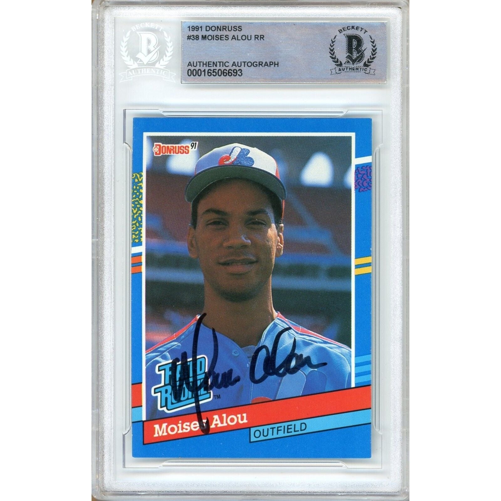 Moises Alou Montreal Expos Signed 1991 Donruss Rated Rookie Baseball C ...