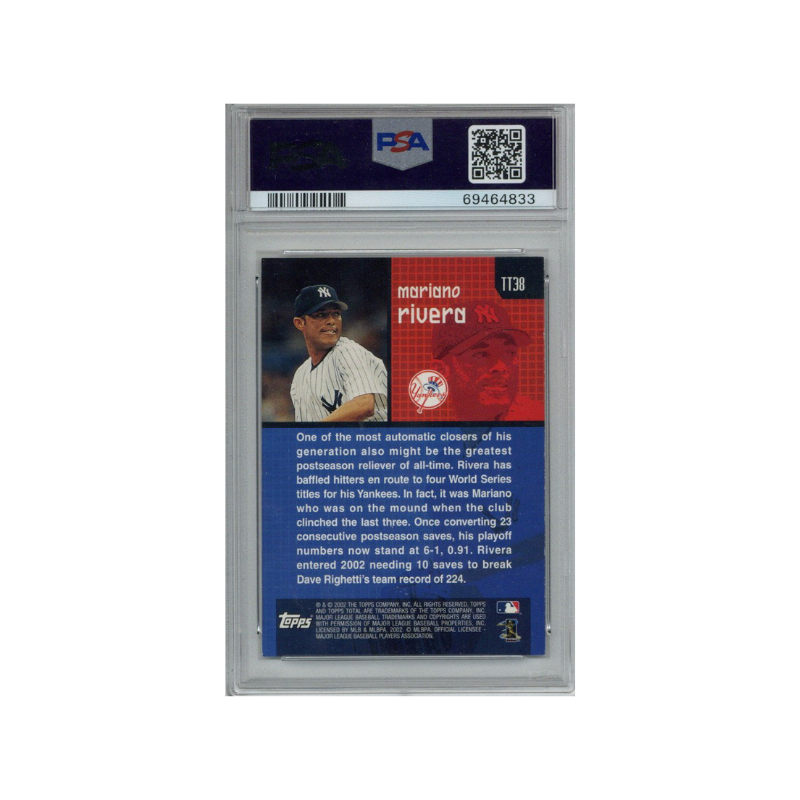 2002 Topps Total Mariano Rivera Total Topps Autograph PSA/DNA Auto 10
