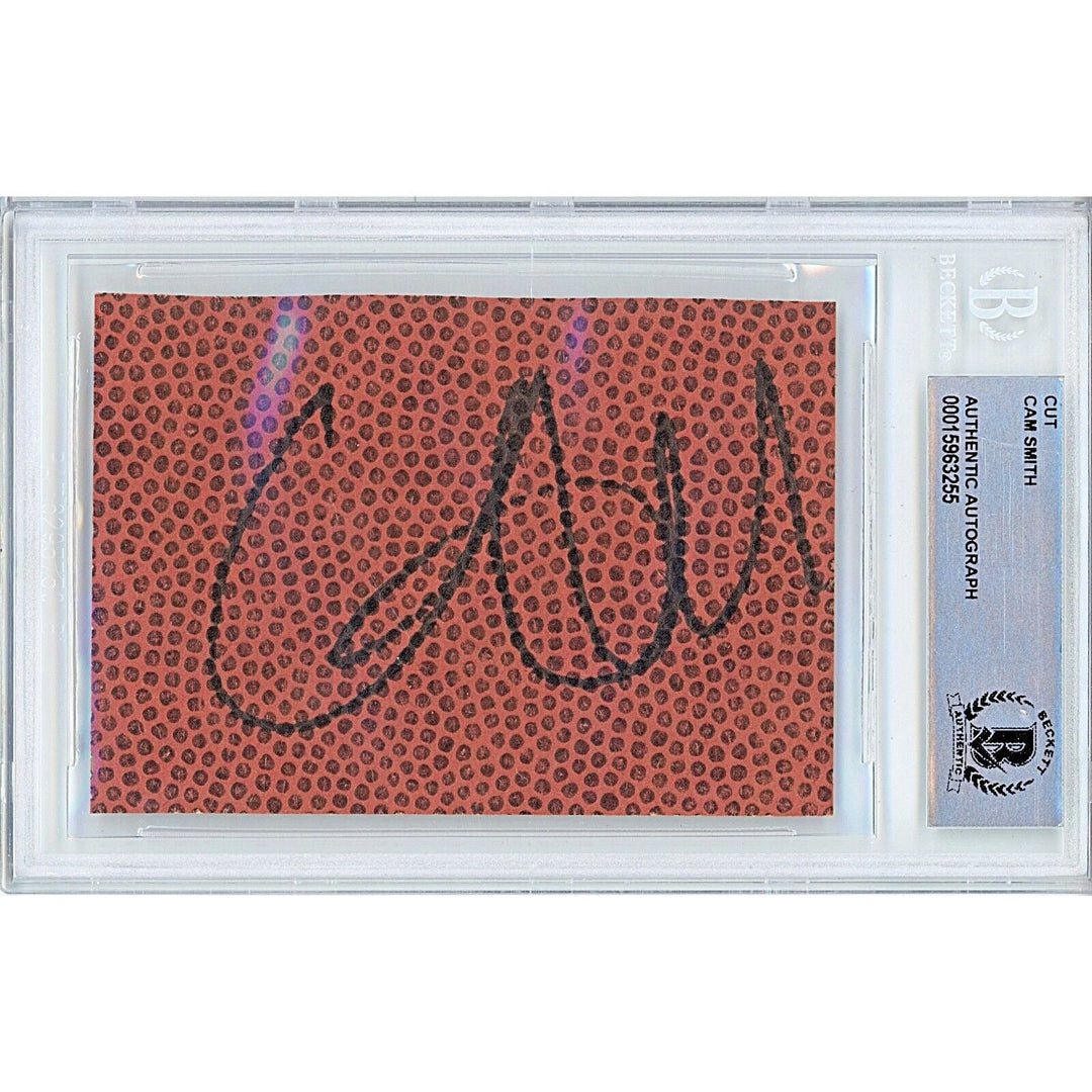 Cam Smith South Carolina Gamecocks Signed Football Cut Beckett Authentic Auto Slab