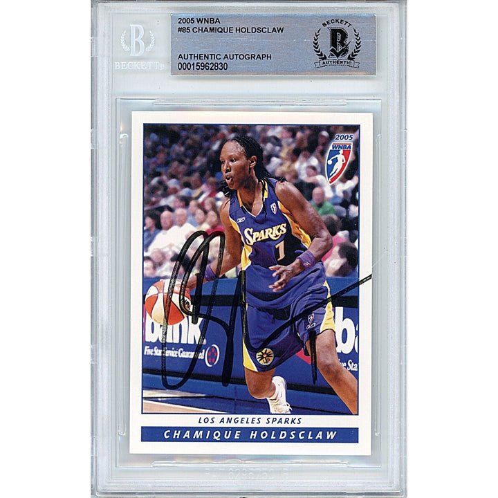 Chamique Holdsclaw LA Sparks Signed 2005 WNBA Basketball Card BAS Auth Auto Slab