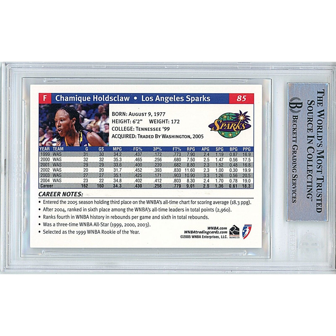 Chamique Holdsclaw LA Sparks Signed 2005 WNBA Basketball Card BAS Auth Auto Slab
