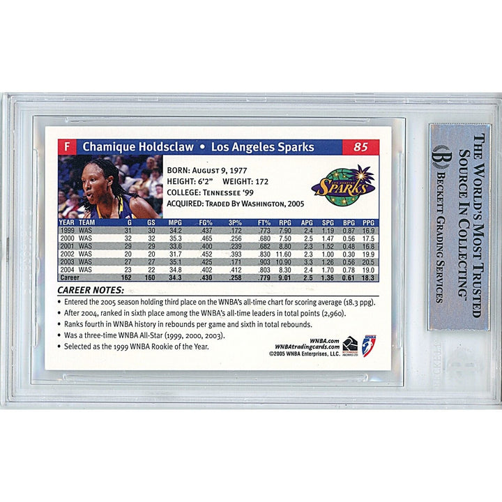 Chamique Holdsclaw LA Sparks Signed 2005 WNBA Basketball Card BAS Auth Auto Slab