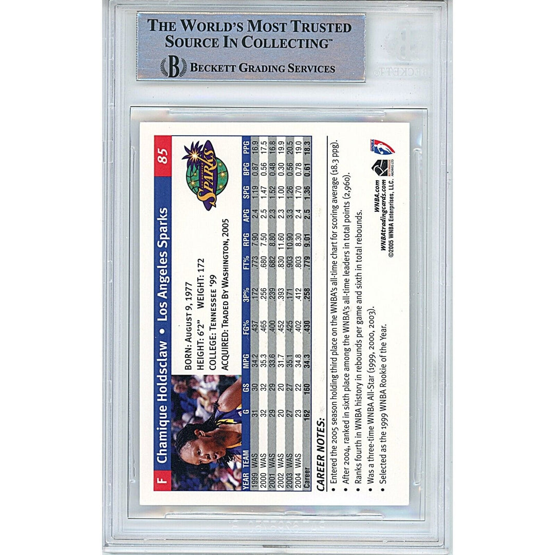 Chamique Holdsclaw LA Sparks Signed 2005 WNBA Basketball Card BAS Auth Auto Slab